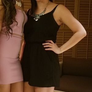 Black romper with criss cross back